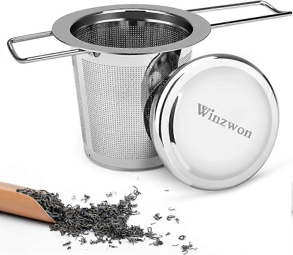 Tefilter med låg - rustfrit stål til løst tefoldbart håndtag