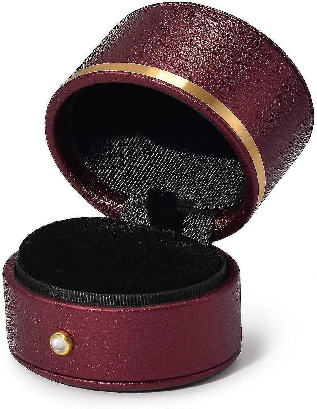 Leather Ring Box Engagement Proposal Wedding Ring Gift Box Multifunctional Jewelry Boxes Earring