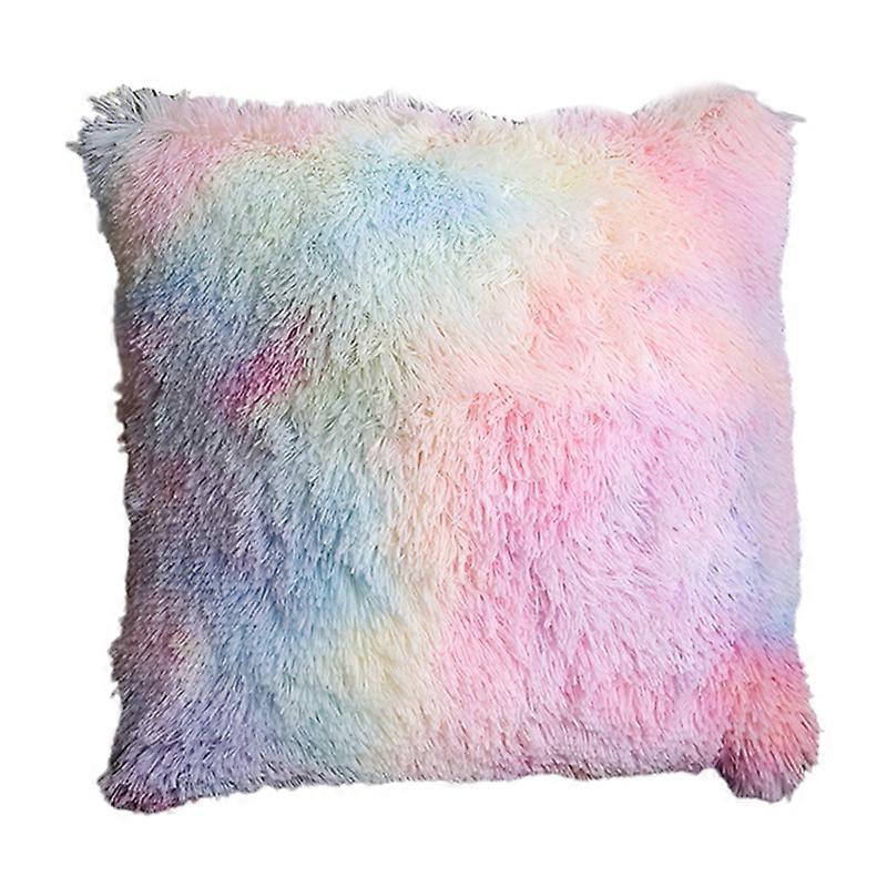 Cushion Cover Fluffy Widely Applied Square Shaped Decorative Plush Sofa Pillowcases for Couch JIKAIX