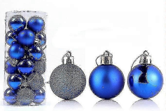 24pcs Assorted Color Christmas Balls Christmas Tree Ornaments Balls Xmas Decorations Hanging Tree Pendants New Year 2021 Gift?dark Blue Ns2