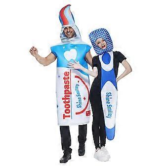 HiyyFloy Disfraz De Cepillo Y Pasta De Dientes – Set De 2 Trajes Unisex De Halloween, Talla Única Para Adultos, Disfraz De Pareja Divertido Para Fiestas Temáticas