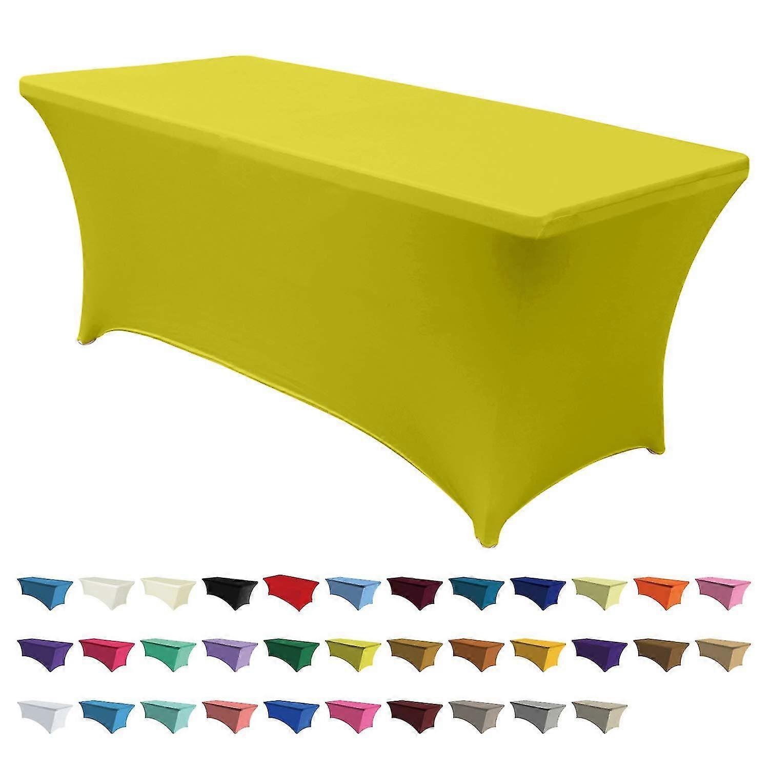 Spandex Tablecloths For 4/5/6/8 Ft Home Rectangular Table Fitted Stretch Table Cover Polyester Tablecover Table Toppers