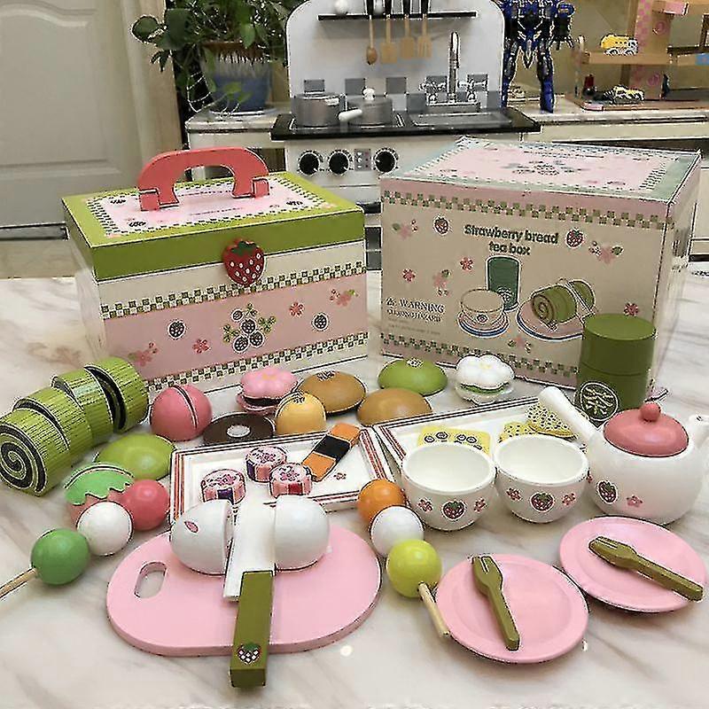 Naiwang Ly Pretend Role Play Box Dessert Set Food Cutting Toy
