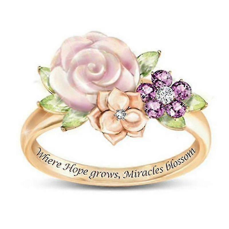 Creative Diamond Flower Ring High Quality