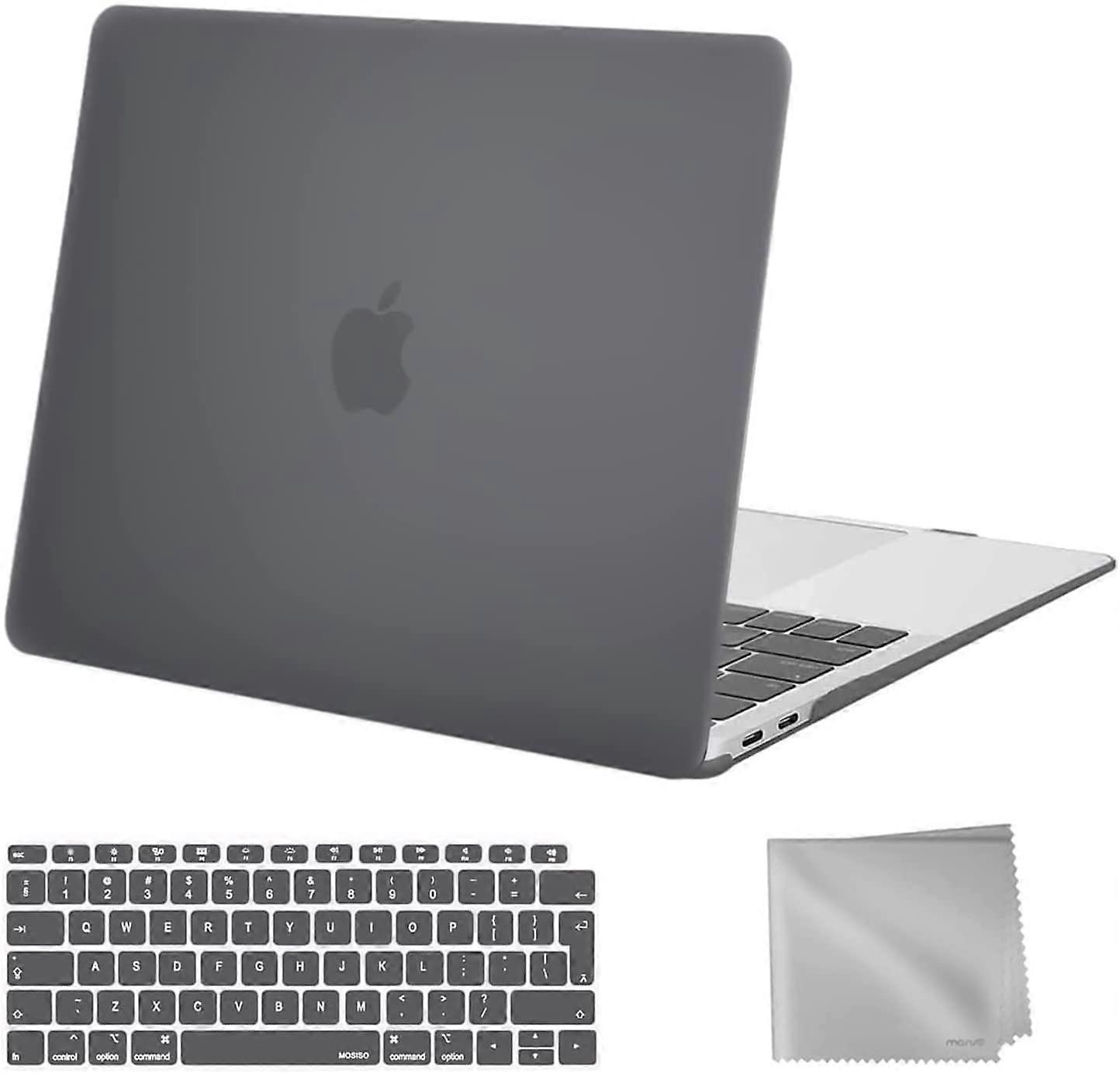 Gray  Compatible with MacBook Air 13 inch Case 2022 2021 2020 2019 2018 M1 A2337 A2179 A1932 Retina Display with Touch ID, Plastic Hard Shell Case & K