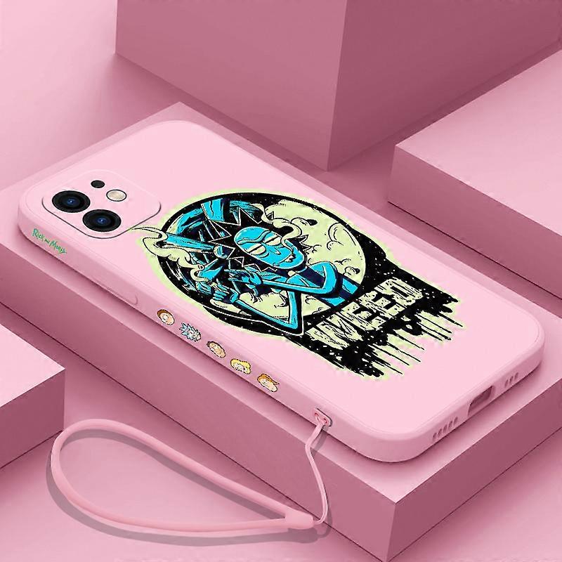 Funny Cartoon Phone Case For iPhone 14 13 12 11 Pro Max Mini X XR XS MAX SE20 8 7 Plus 6 6S Plus Silicone Cases with Hand Strap