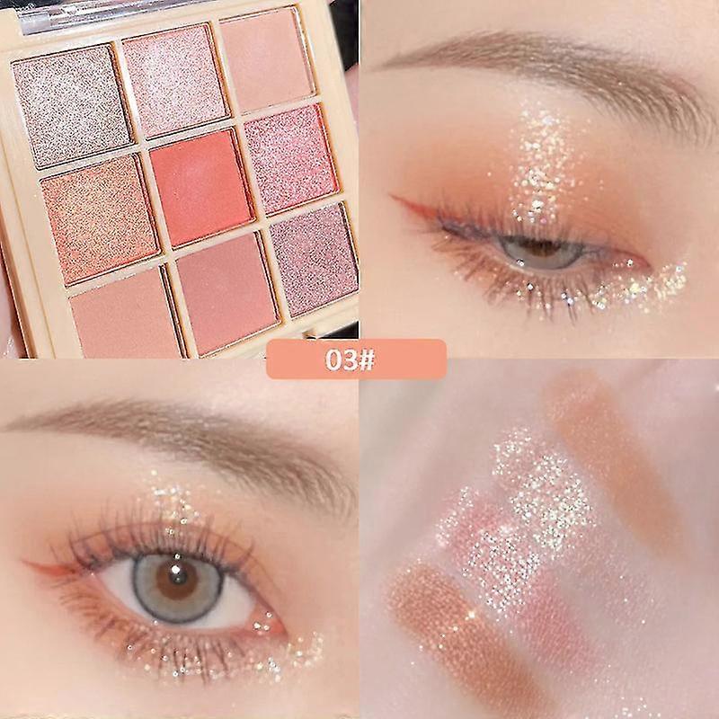 9 Colors Eyeshadow Palette Matte Shimmer Glitter Eyeshadow Palette Long-lasting