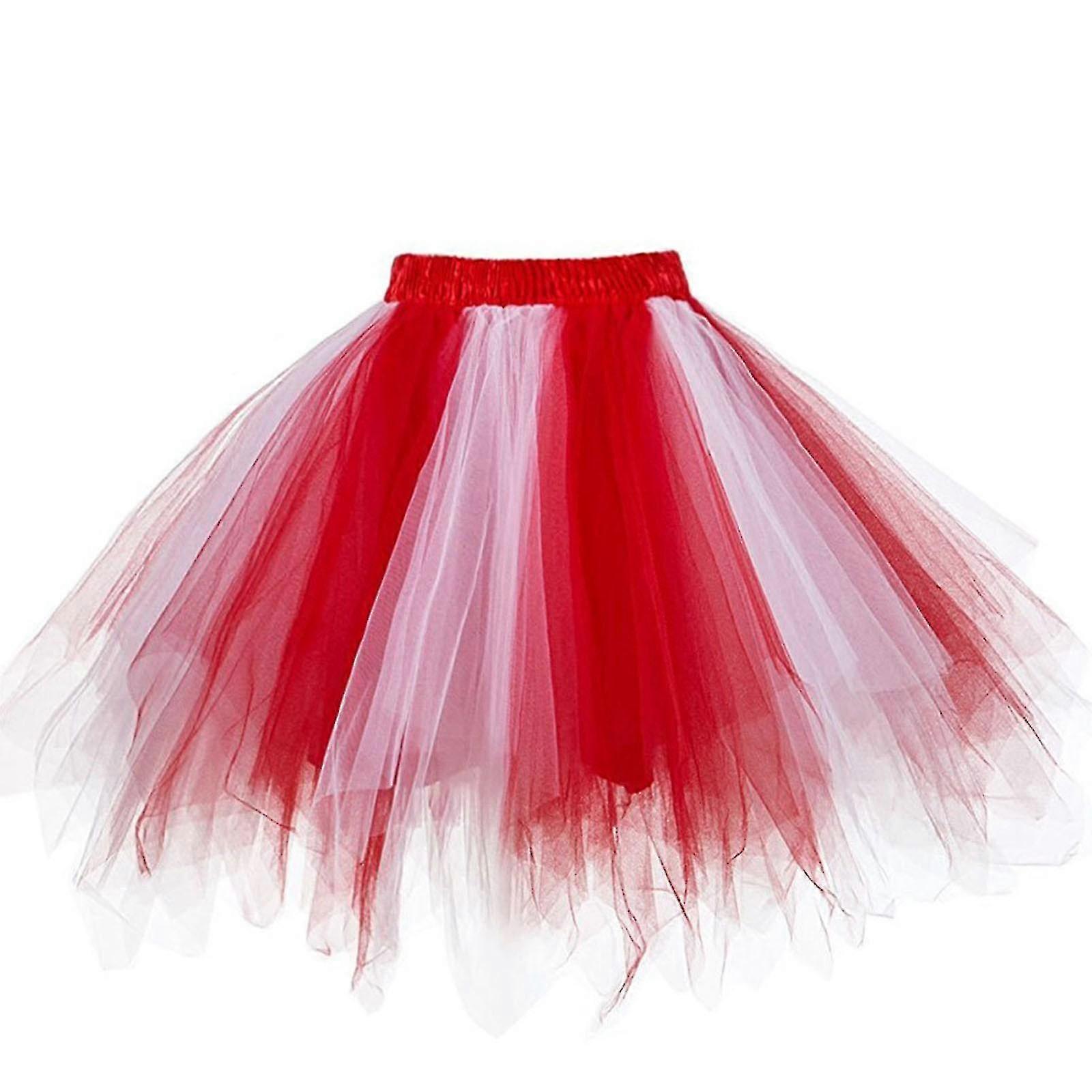 Tüllrock Frauen Mesh Elastischer Tutu-Rock Erwachsene Karneval Tanzrock