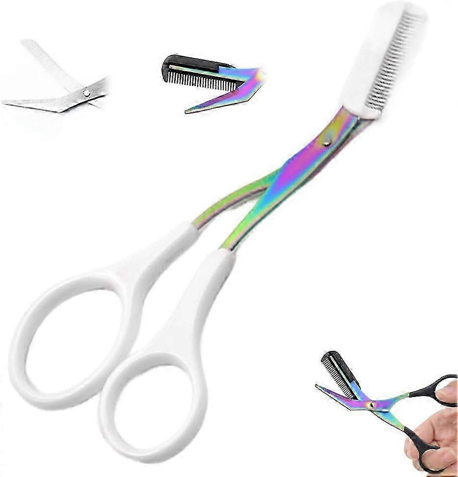 Sourcils Cils Cils Ciseaux Ciseaux Peigne Tondeuse Acier inoxydable Sourcils Cutter Tondeuse Outil
