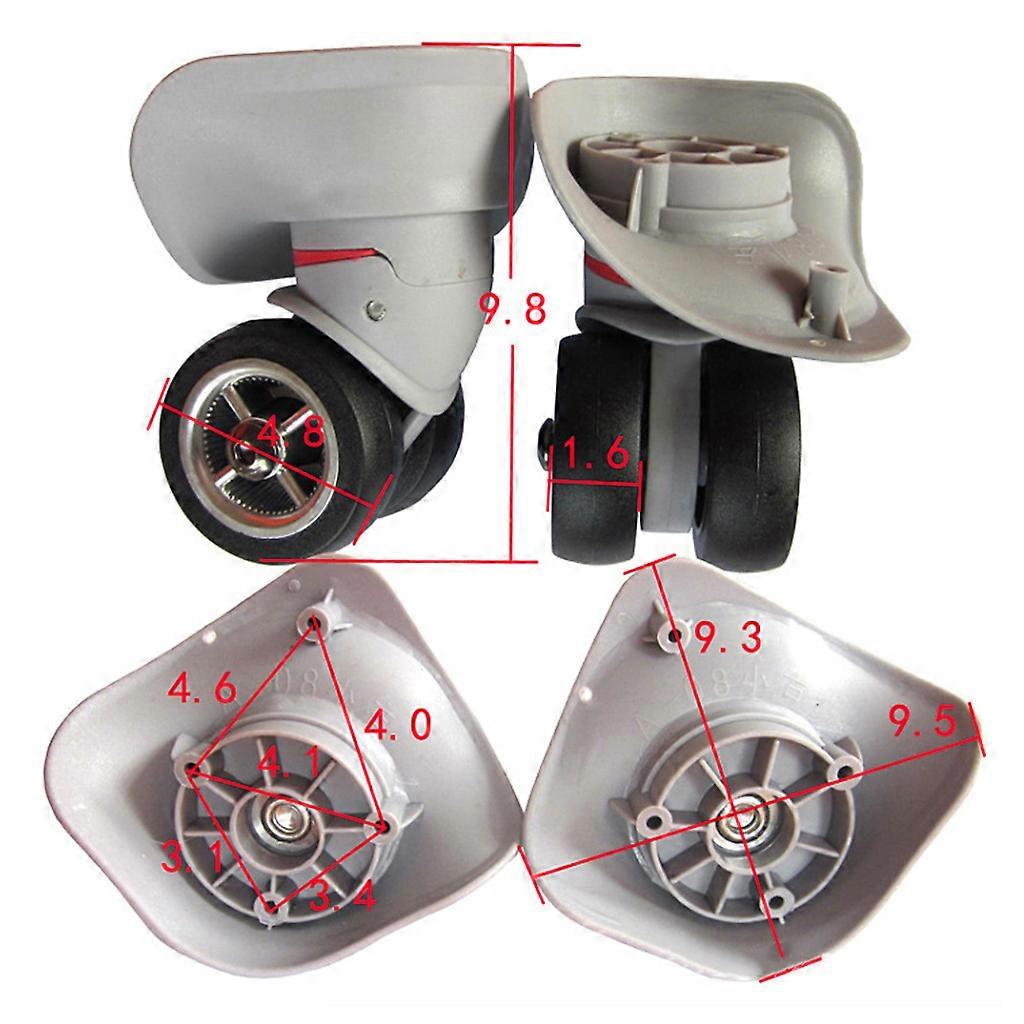 2pcs Rubber Swivel Wheels 360 Degree Rotation Suitcase Replacement Casters