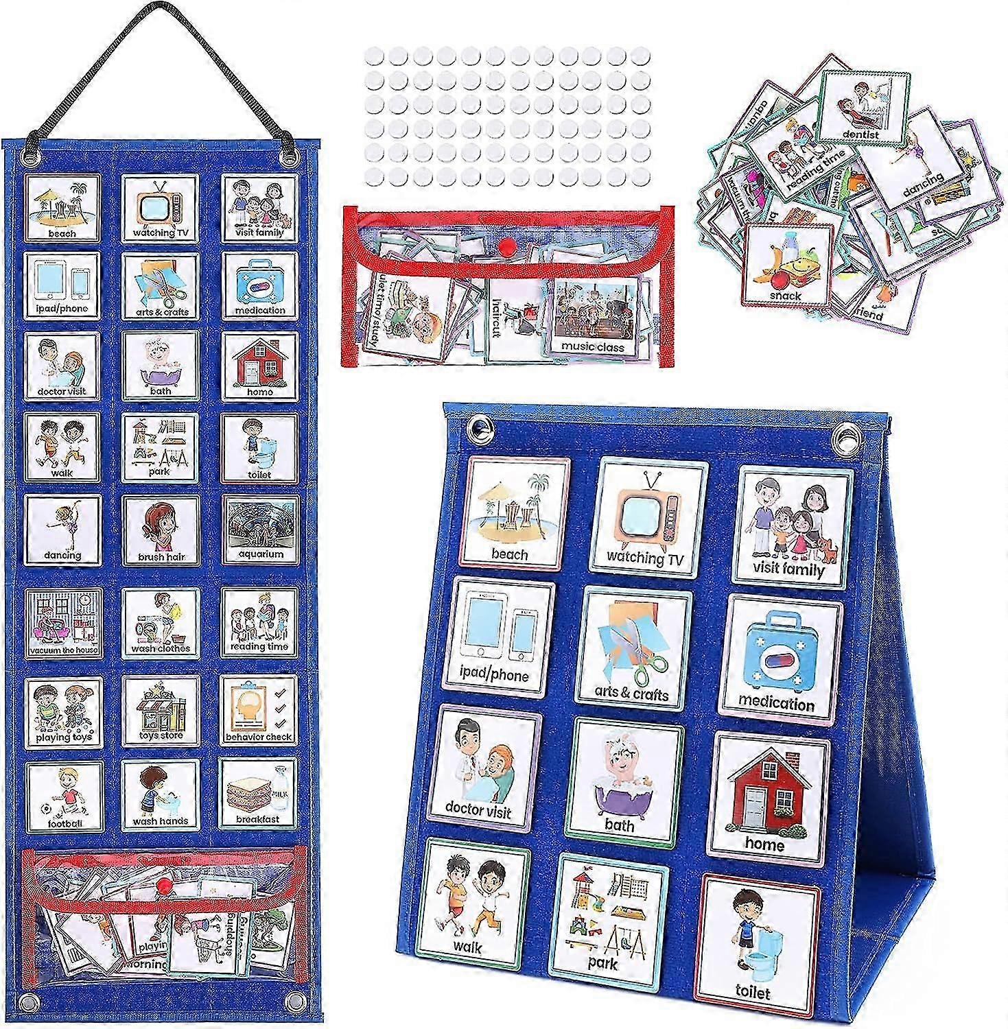 144pcs לוח זמנים חזותי לילדים תרשים מטלות, לוח זמנים יומי כרטיסי תקשורת אוטיזם למידה תרשים שגרת השינה לבית הספר (FPL16)