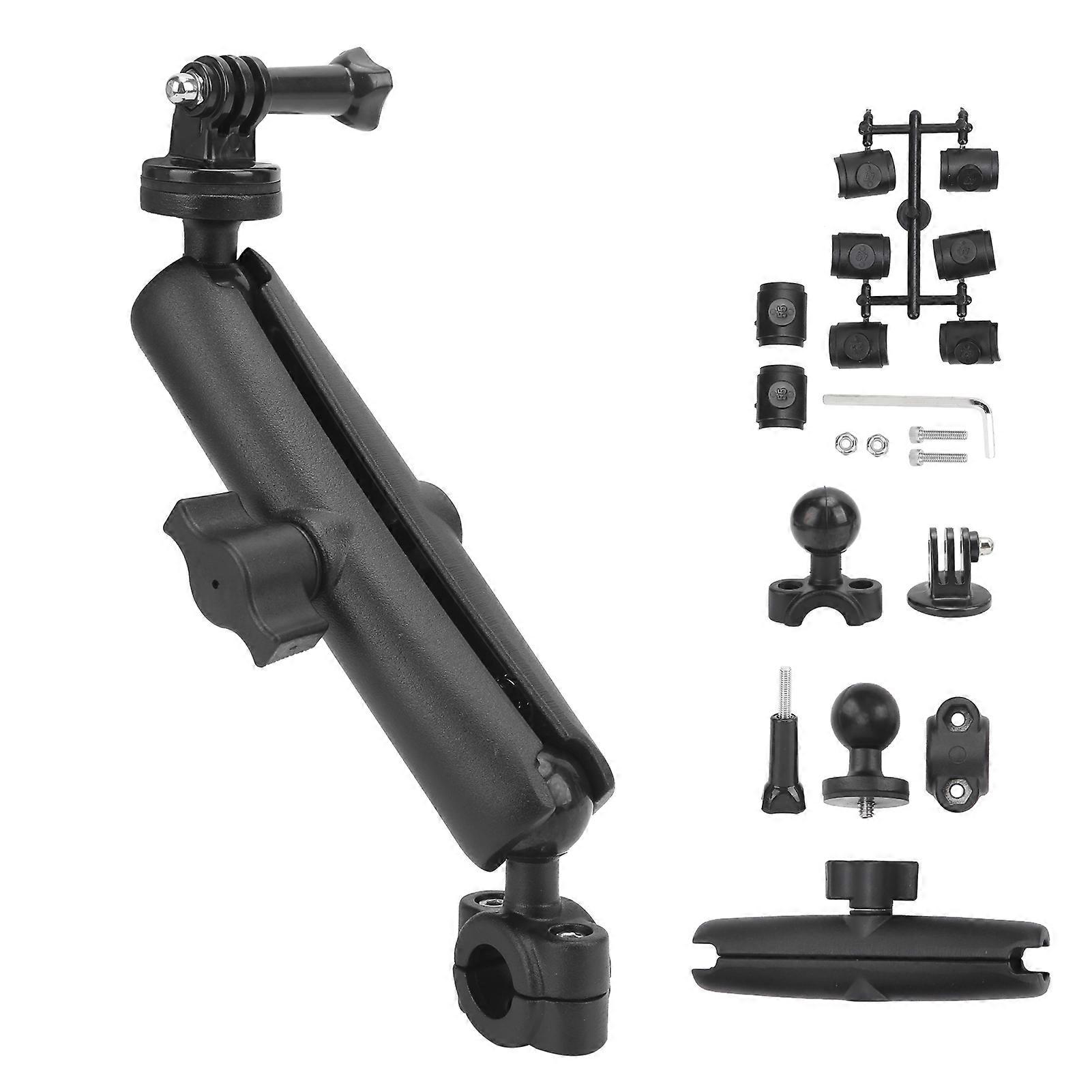 Motorcycle Bike Handlebar Camera Holder 360° Rearview Mirror Mount Bracket With1/4in Stand