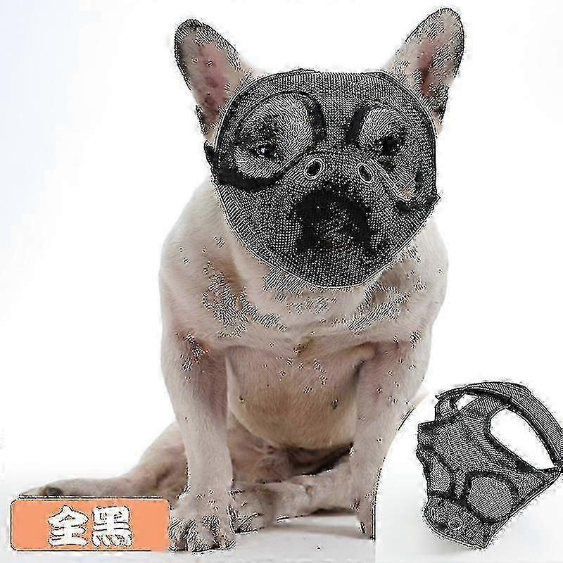 Short Snout Dog Muzzles,bulldog Muzzle Adjustable Breathable Mesh Dog Muzzle For Briting Chewing