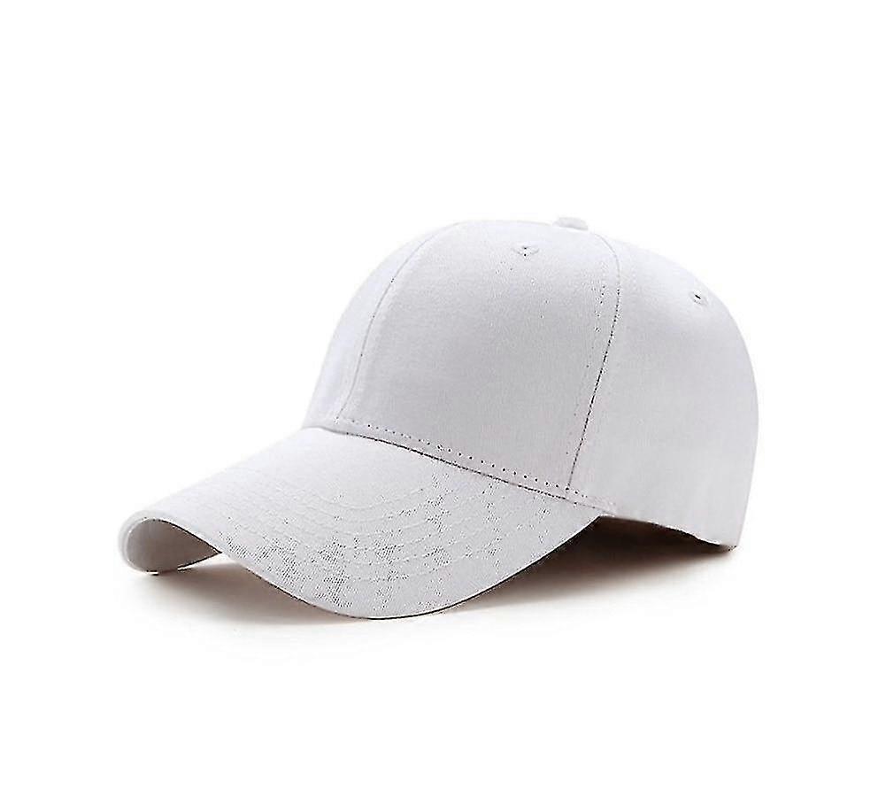 men amp; women plain curved adjustable baseball capwhite