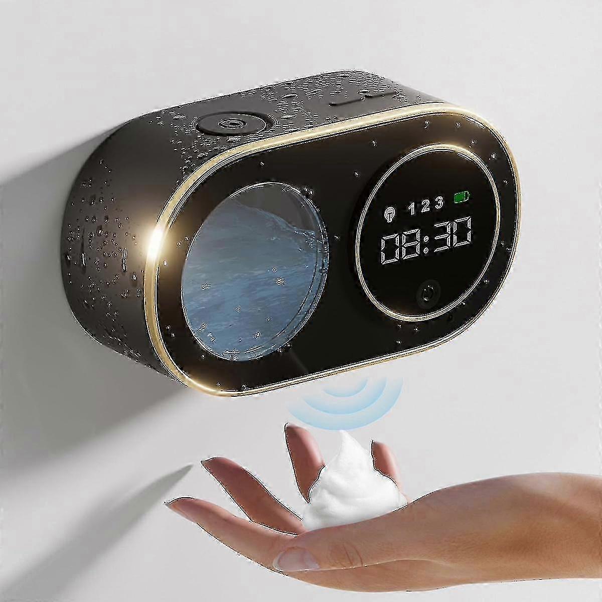 Automatic Foaming Soap Dispenser With Hd Led Digital Clock Foam Soap Dispenser Wall Mount