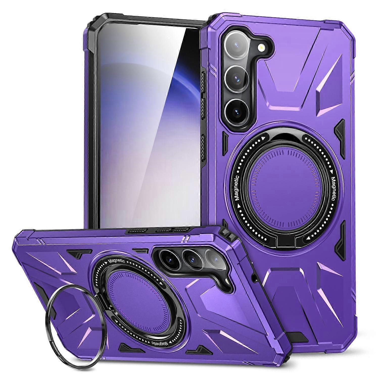 For Samsung Galaxy S25 MagSafe Shock Magnetic Ring Protective Case Purple