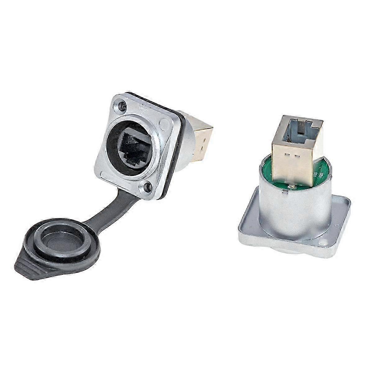 Waterproof Shielded with Pushbutton RJ45 Connector No Pushbutton RJ45 Holder Portable LED Display Signal Plug Socket, A Walkbee Edition