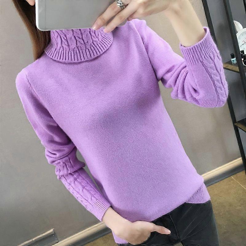Rollkragenpullover Winter Pullover Damen Elegant Dick Warm Weiblicher Strickpullover Casual Strick Tops