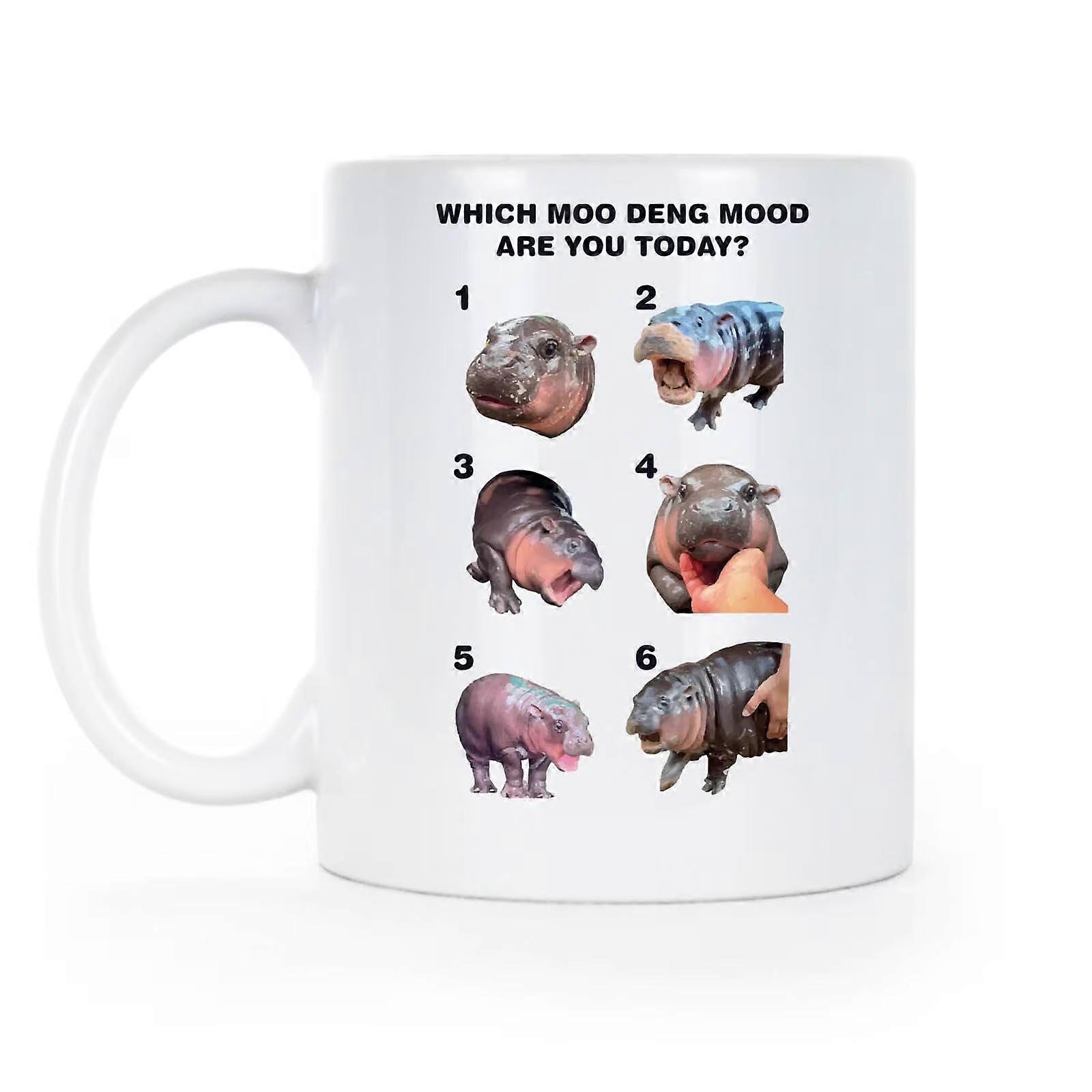 Ny Keramisk Kaffekrus Moo Deng Tekopp Dyr Zoo Ett stykke BBEI333