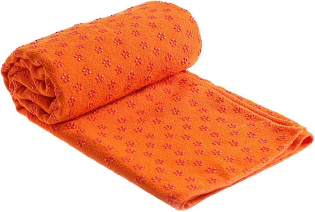 Thick Exercise Mat with Microfiber Towel Throw Blanket for Gym Pilates, Orange