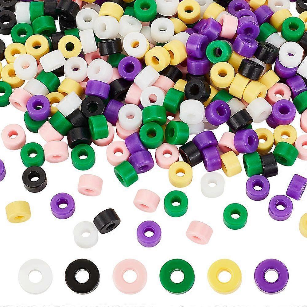 120Pcs 6 Colors Plastic Sleeve Ring Flat Round for Nail Polisher Machine Mixed Color 0.75x0.45cm 20pcs/color