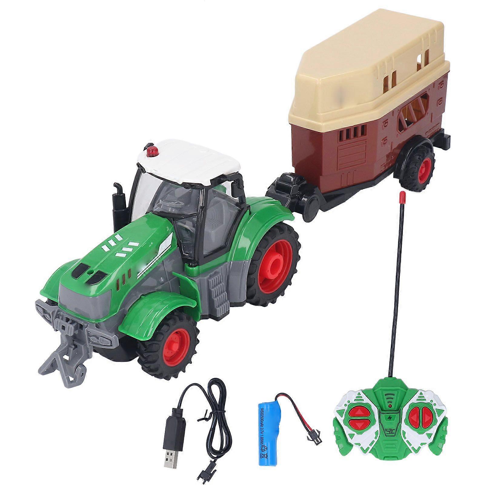 RC Farm Tractor Toy High Simulation 4 Channel Drive Remote Control Farm Truck Toy with Carriage