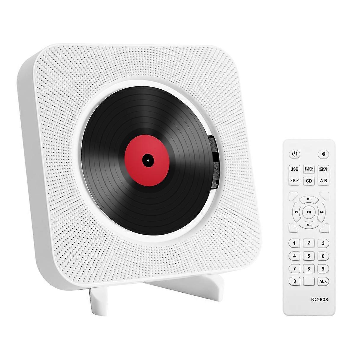 Wholesale home mini CD player with timer playback portable student repeater wall-mounted wireless remote control CD player - Pearl White (please note