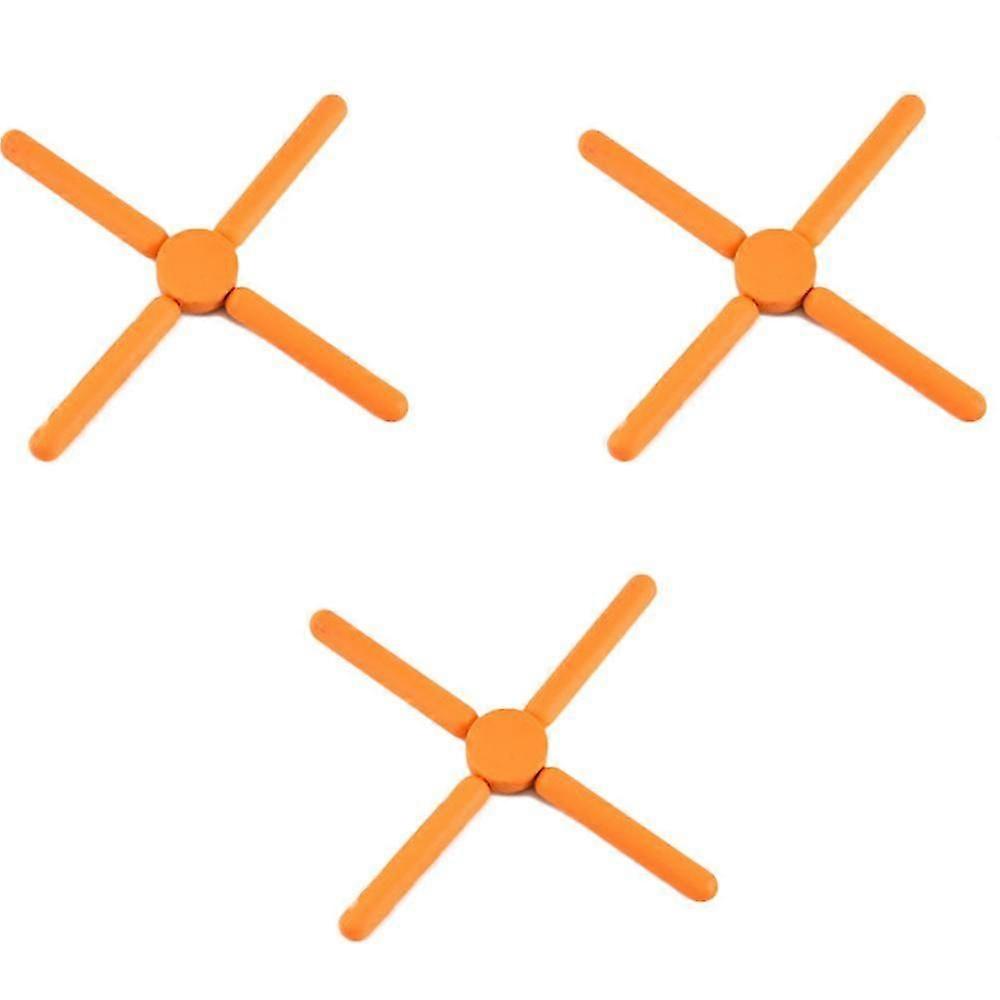 Foldable Silicone Trivets, Non-slip Collapsible Cross Compact Design Expandable Silicone Pot Holder