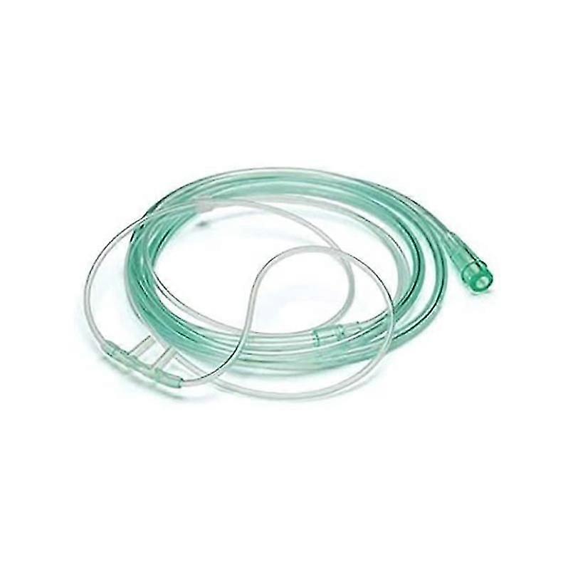 High-Flow Soft Nasal Oxygen tubing, Standard Connector 7 Feet, Green Tubing - 3 Pack