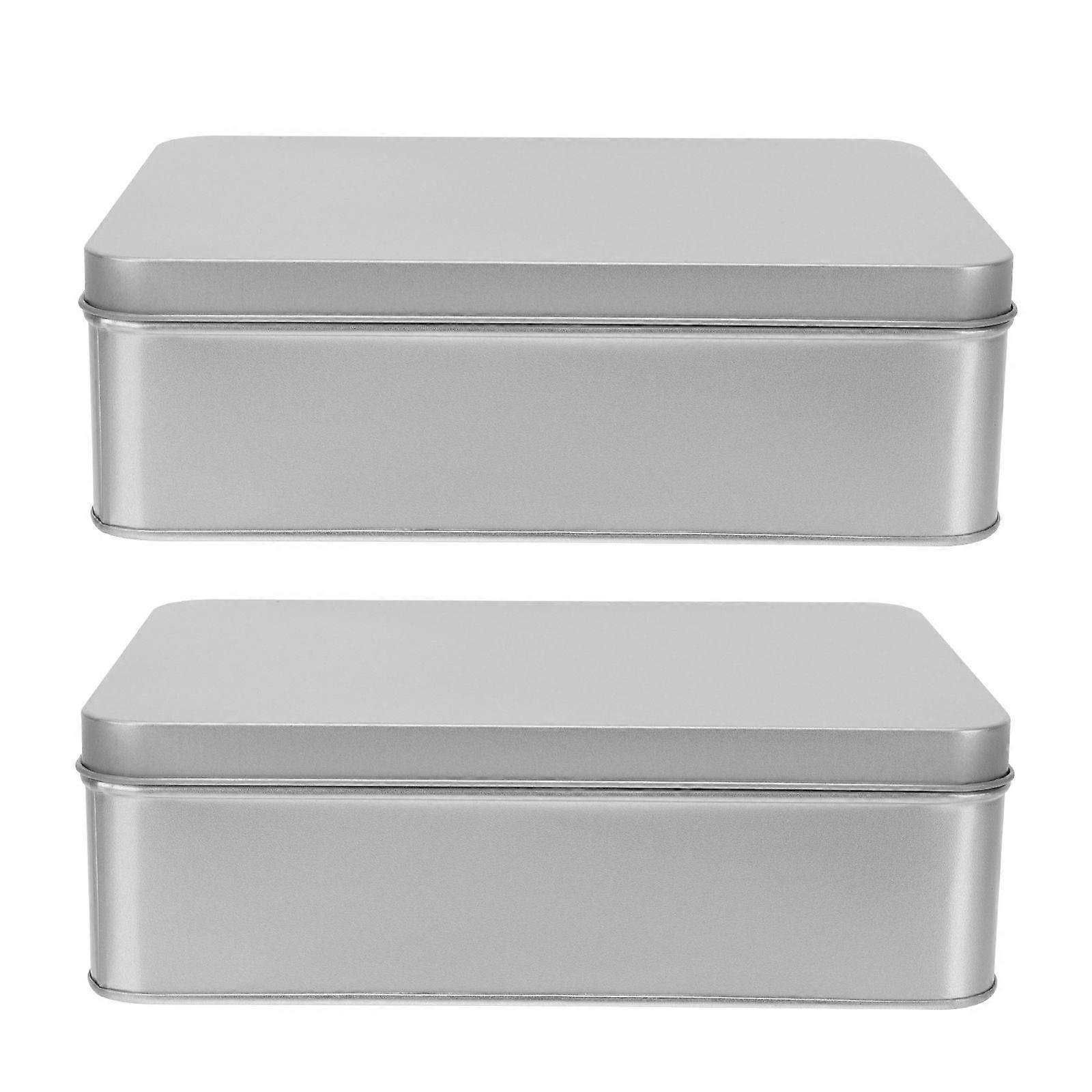 2pcs Large Rectangular Letter Storage Box Iron Boxes Cards Coin Storage Box