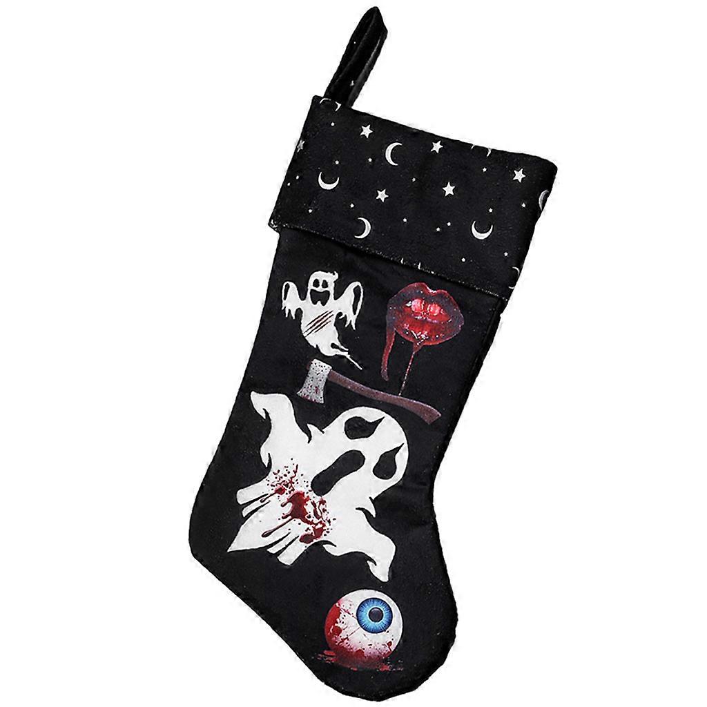 Hanging Stocking Halloween Candy Sacks Reusable Bulk Goody Skull Ghost Candy Bag