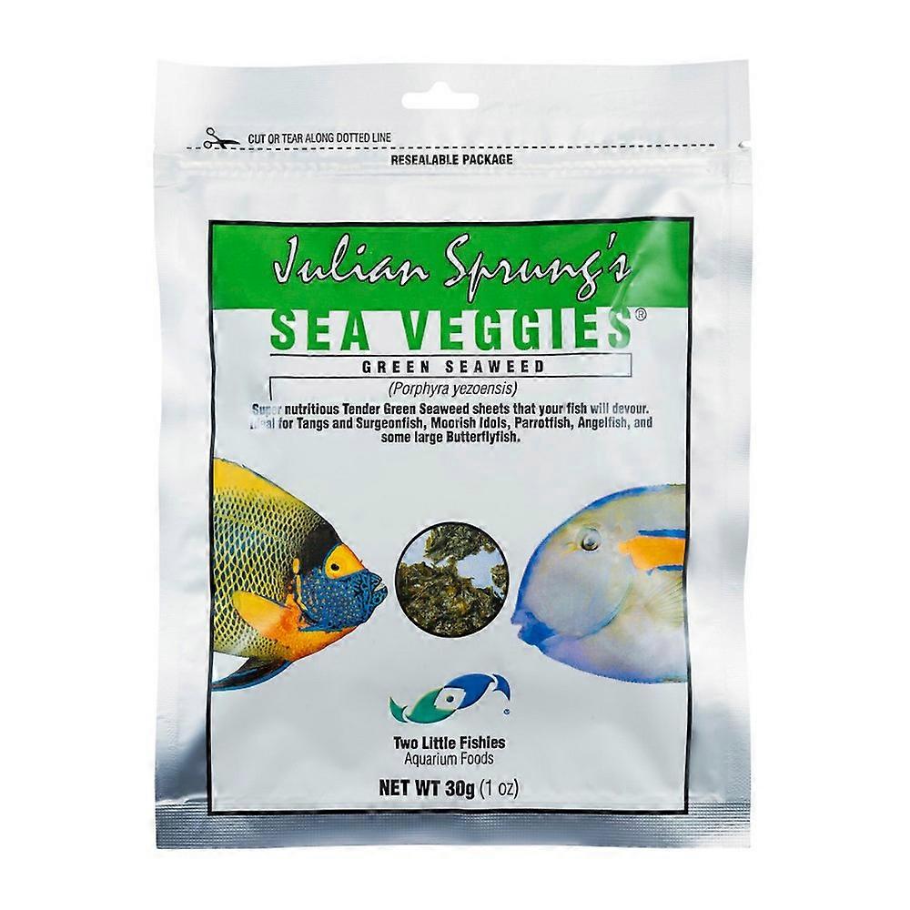 To små fisker Julian Sprung's Seaveggies Grøn tang Fiskefoder, 1 ounce