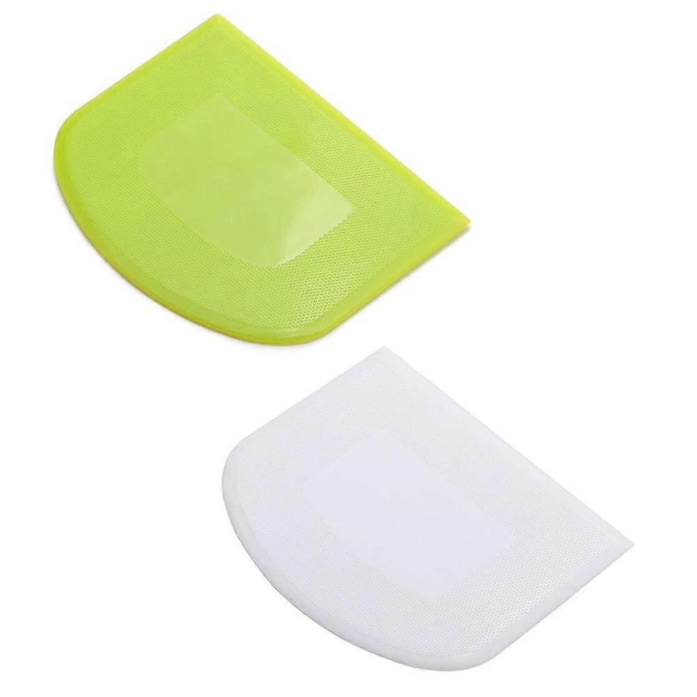 2 Piece Dough Scraper Set Flexible Plastic for Baking, Cake Preparation, and Dough Kneading Tools