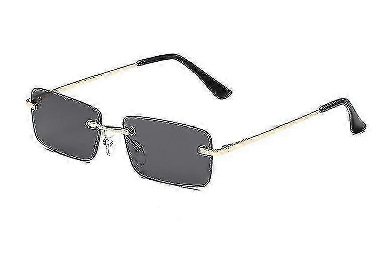 Fashion Rectangle Rimless Sunglasses Square Vintage Glasses Frame Gradient Glasses Uv400 Eyewear For Men And Women