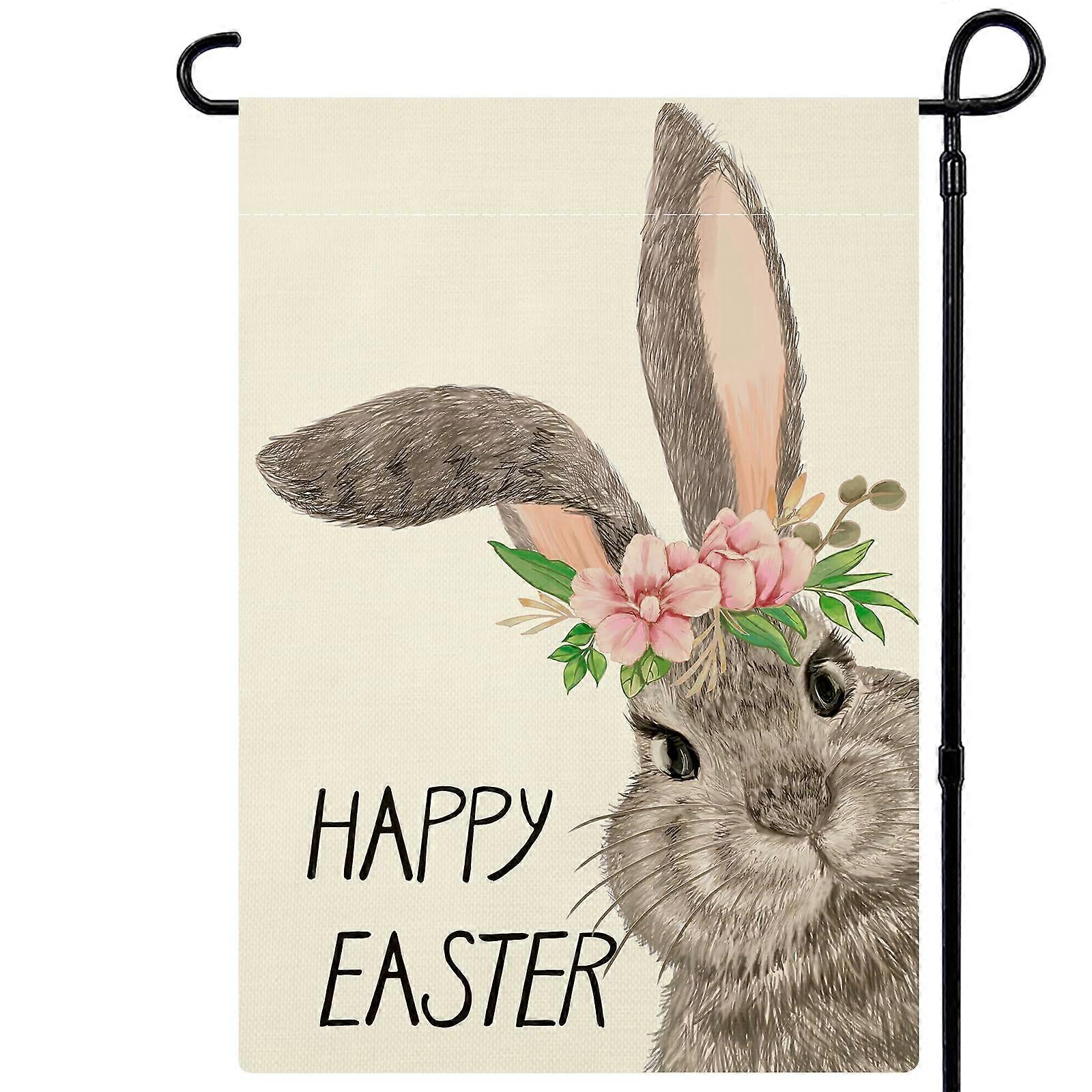 12x18-inch double-sided Easter garden flag with bunny design