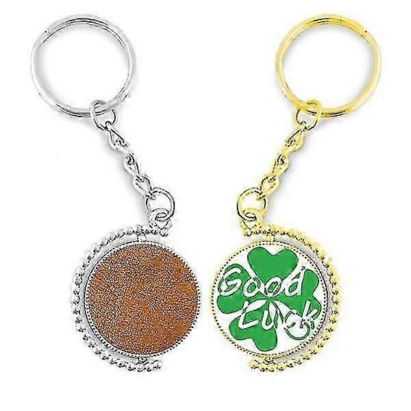 Nahkainen Bstract Esign -avaimenperärengas lisävaruste Pari avaimenperää Onnekas