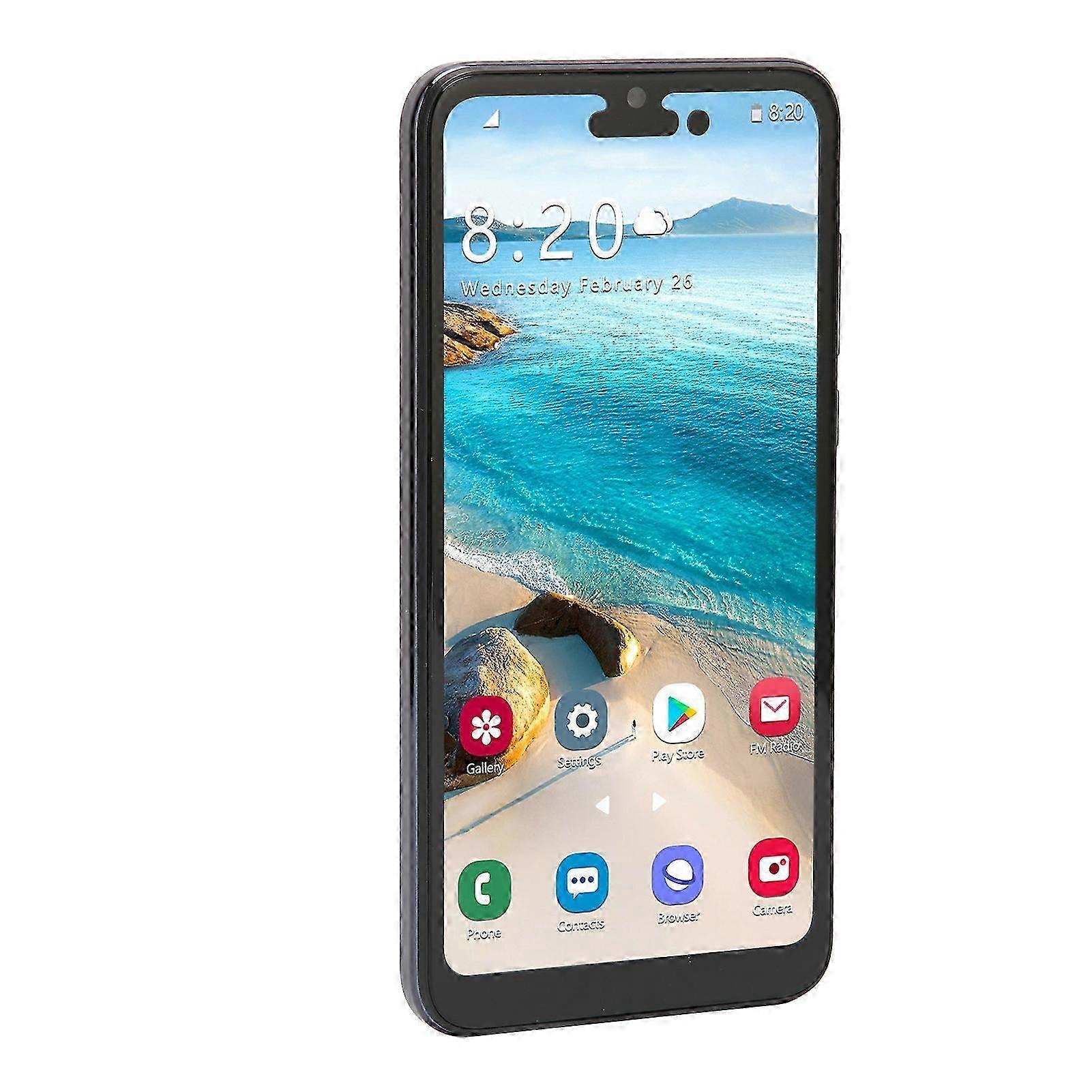 6.1in Smartphone Abs Glass 4gb Ram 64gb Rom 4000mah 4g Network Mobile Phone Face Recognition For Android 11 100240v Black Eu Plug