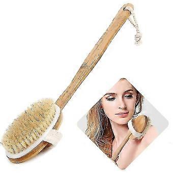 Bath Body Brush  Shower,dry Skin Brushing With 100% Natural Boar Bristles  16 Inches Long Bamboo Detachable  ,back Scrubber For Exfoliates  St