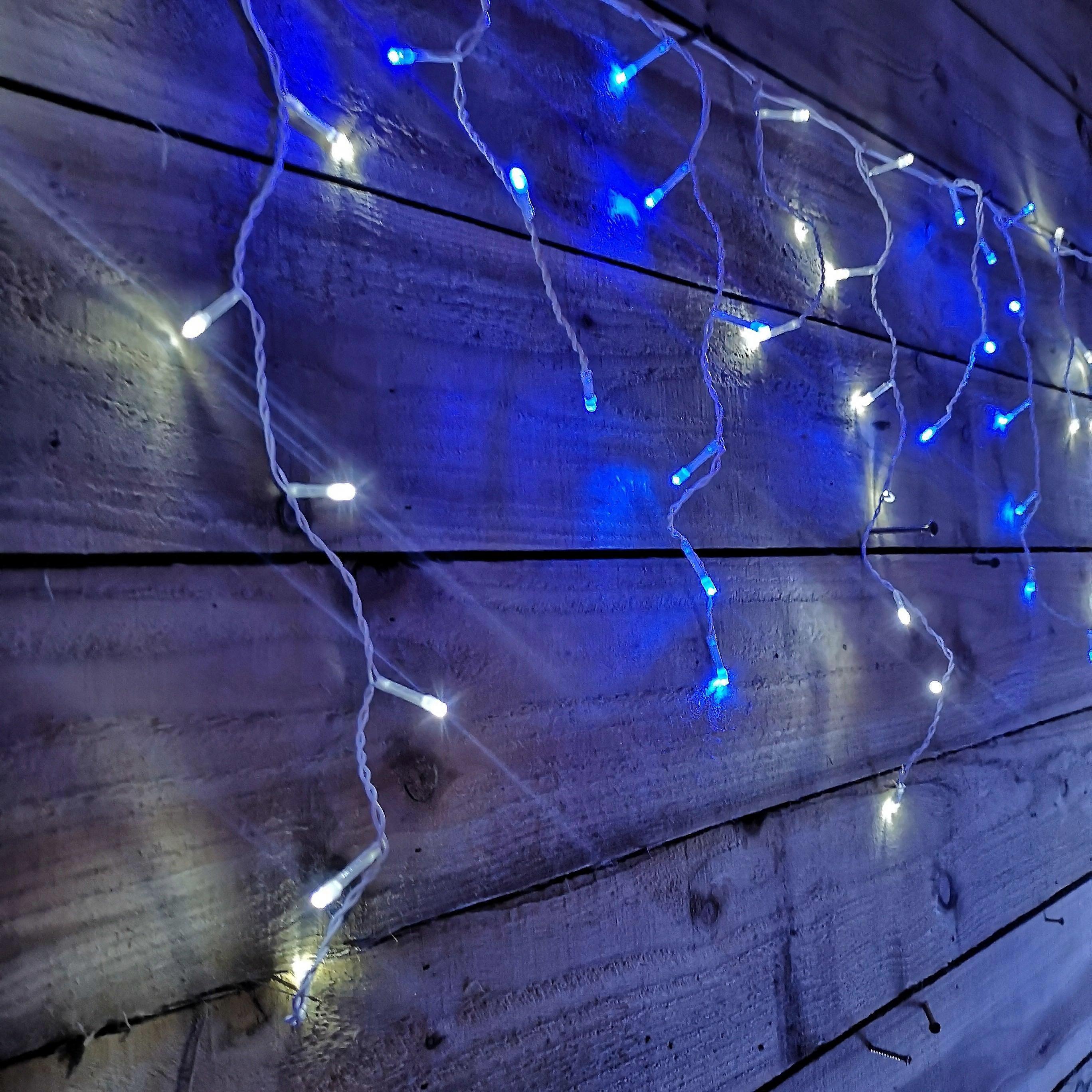 960 Indoor Outdoor Christmas Multi-function Led Icicle Light - Blue & White