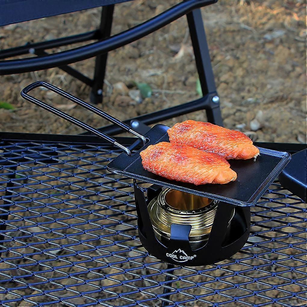 Coolcamp Grill Pan Non-stick Coating Kitchen Picnic Steak Plate Washable Tray Outdoor Iron Cookware with Storage Bag