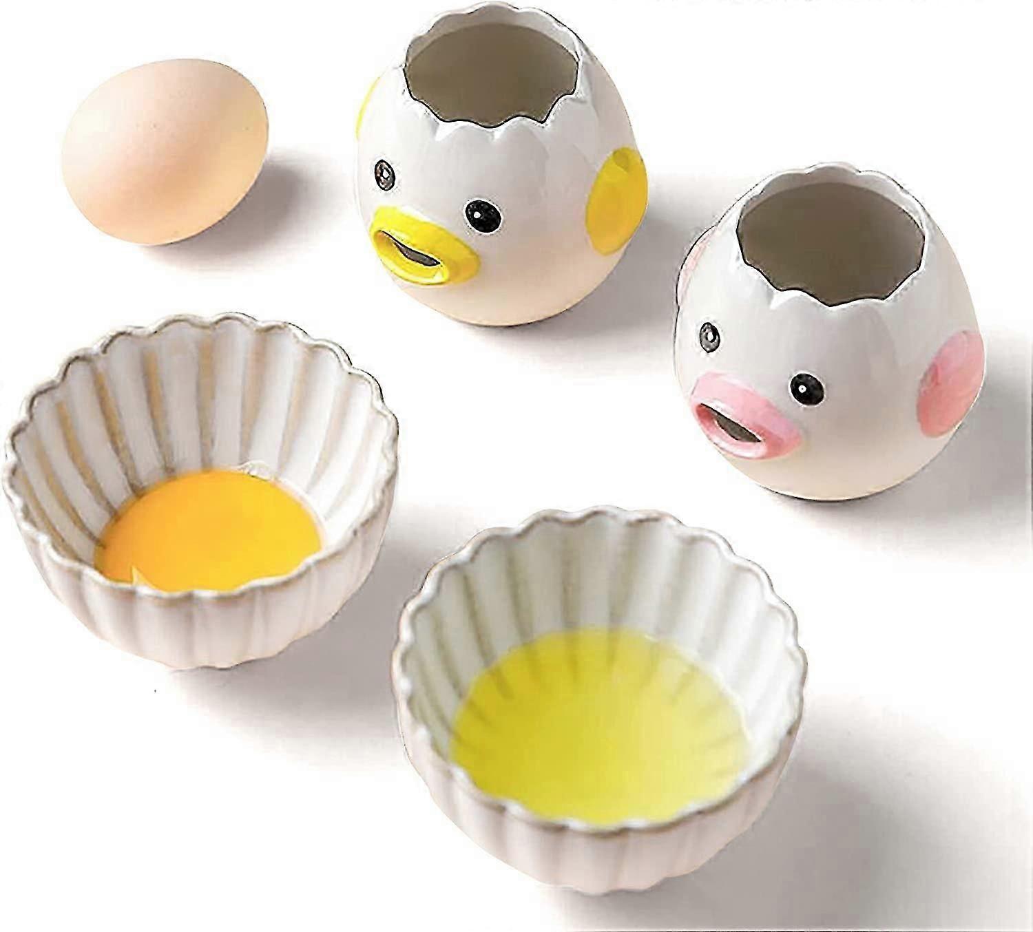 Egg Separator Kitchen Gadget Egg Separator Bakery Accessory (Yellow+Pink)