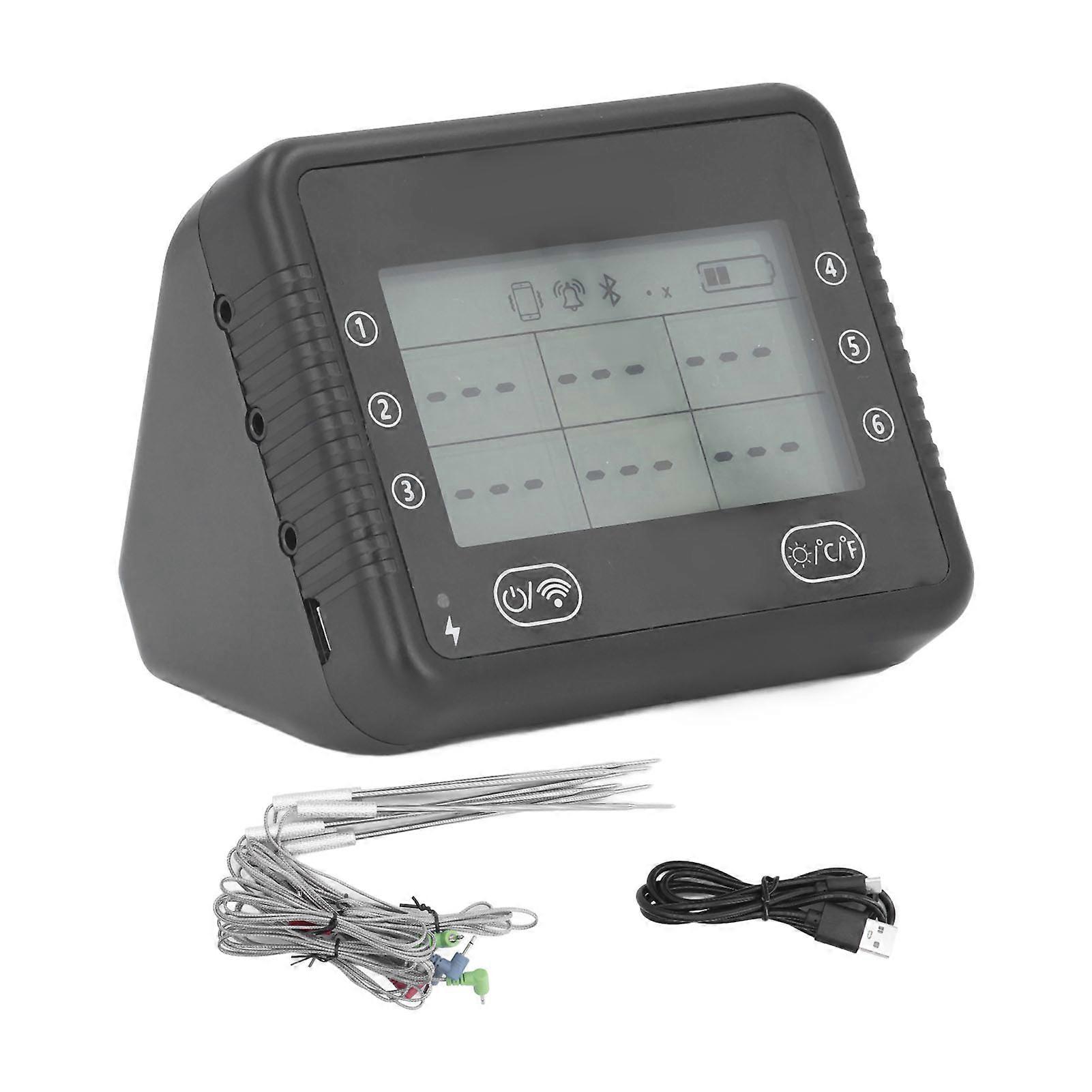Digital Meat Thermometer BT or WiFi connection 6 times per second 6 probes ‑30°C to +300°C / ‑22°F to +572 probes Thermometer