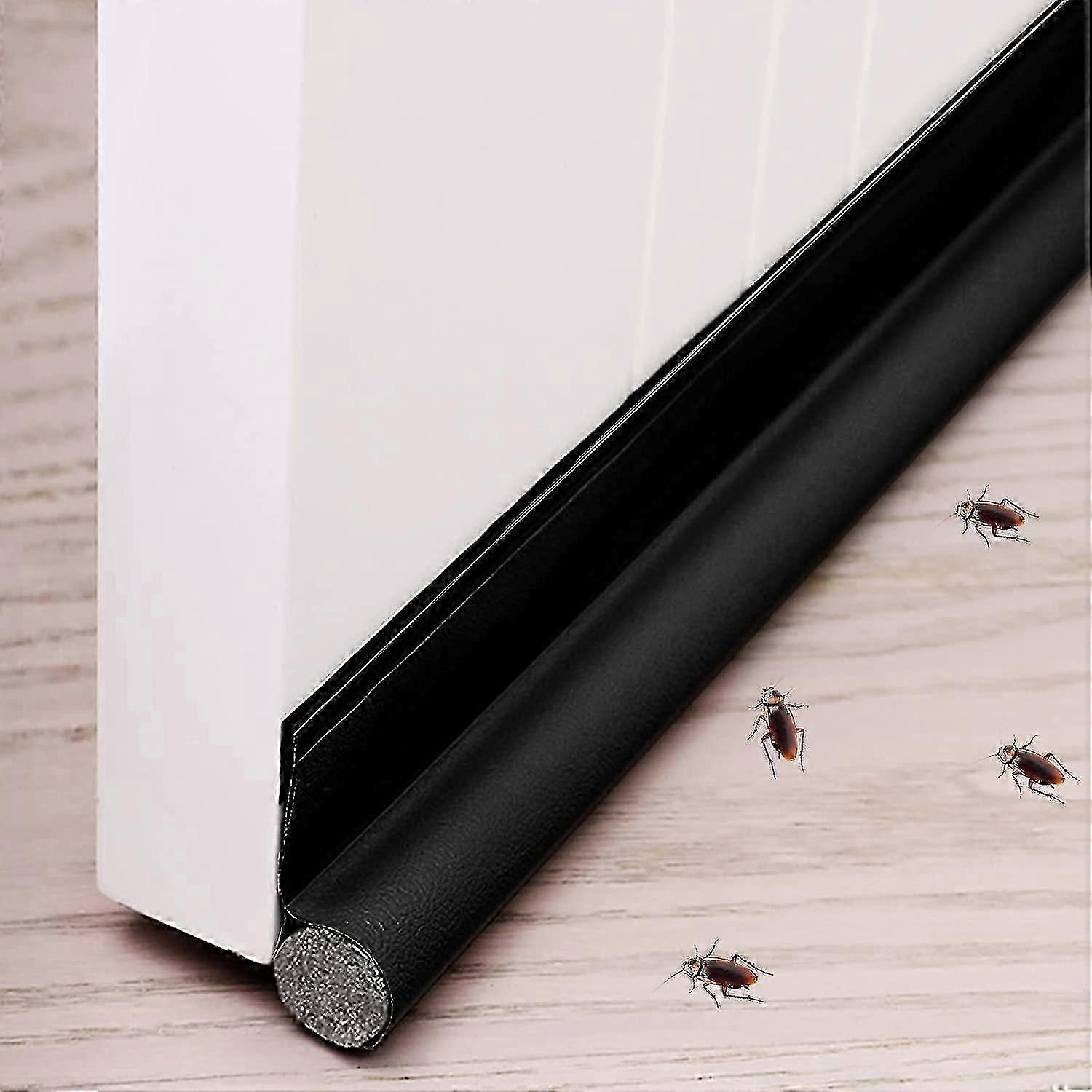 Door Bottom Caulking, Door Bottom Door Seal, Detachable Door Draft Excluder, One-sided Weatherstrip, Can Effectively Prevent Wind(black