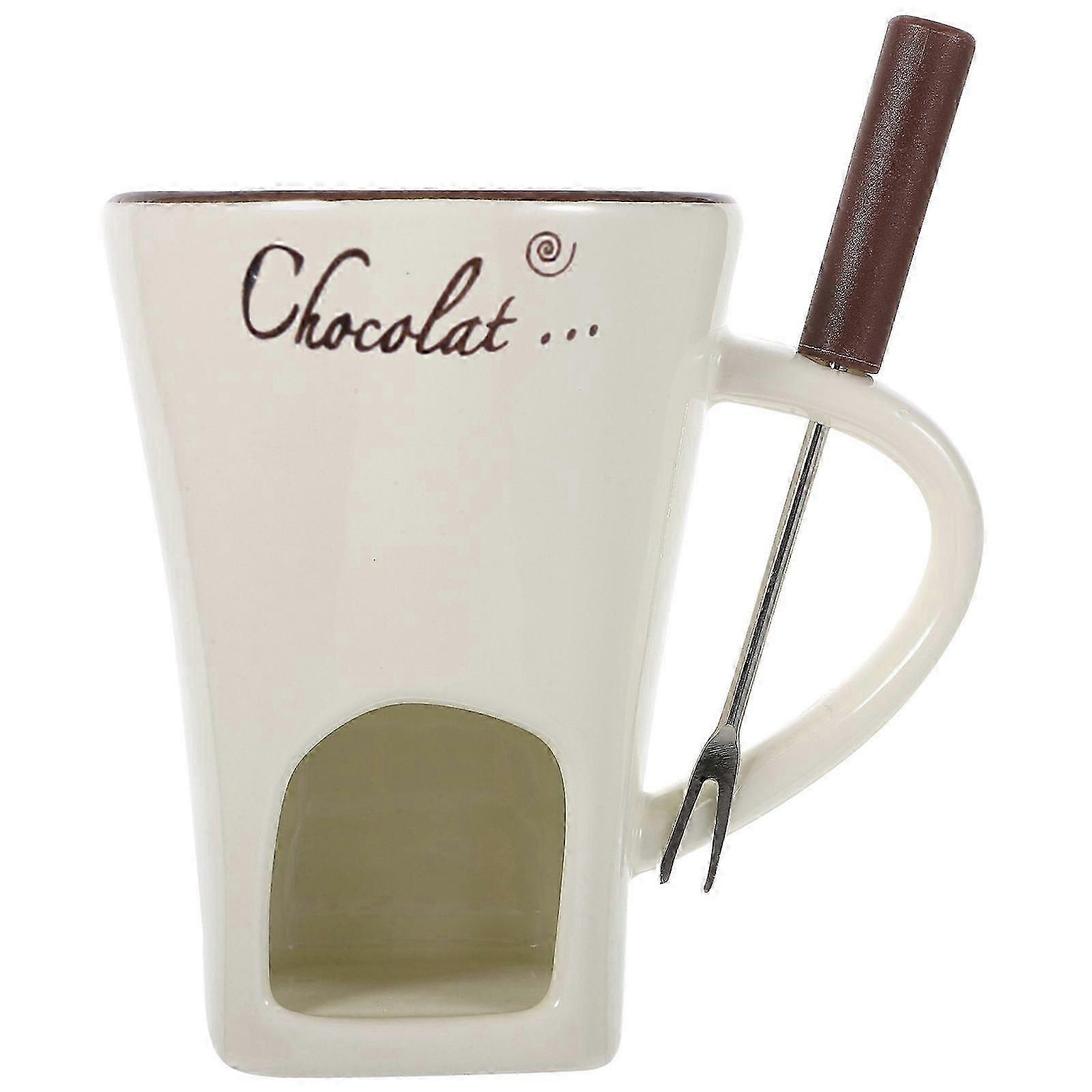 1 Set of Ceramic Cheese Warmer Detachable Fondue Pot Chocolate Melting Bowl for Melting