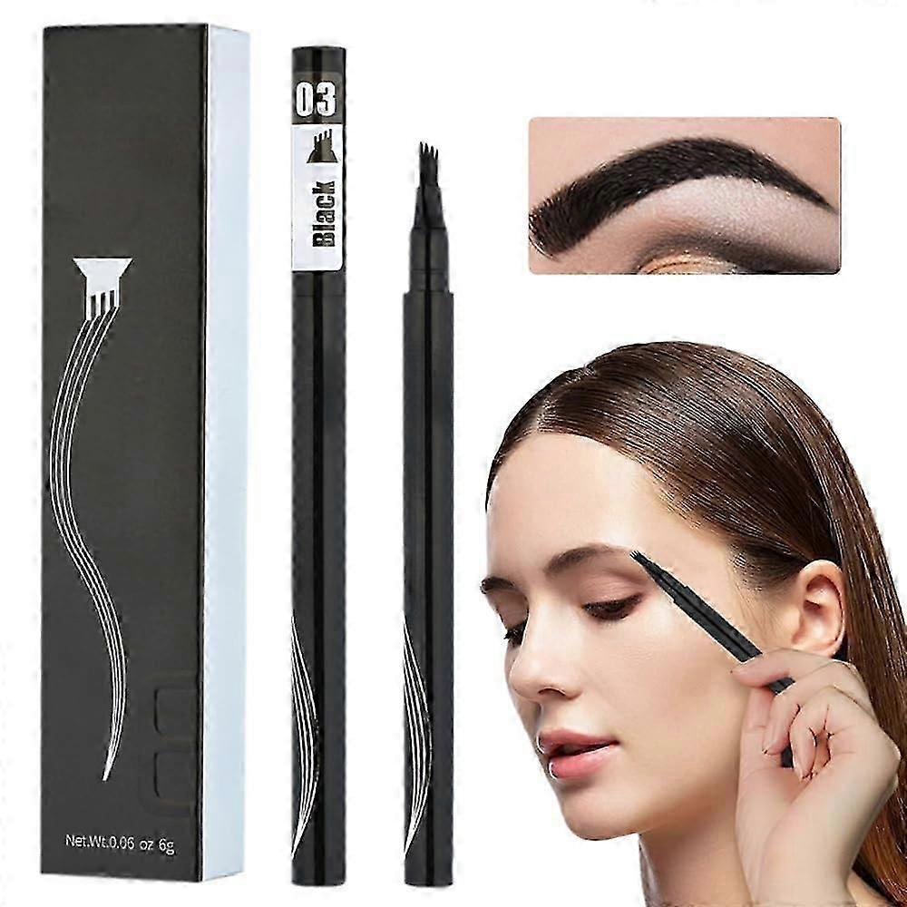 ExquisiteEyebrow Microblading Pen, 2PCS Microblading Eyebrow Pen Crayon de tatouage 4 pointe de fourche, Crayon à sourcils magique imperméable à l’eau Crayon à sourcils Microblading
