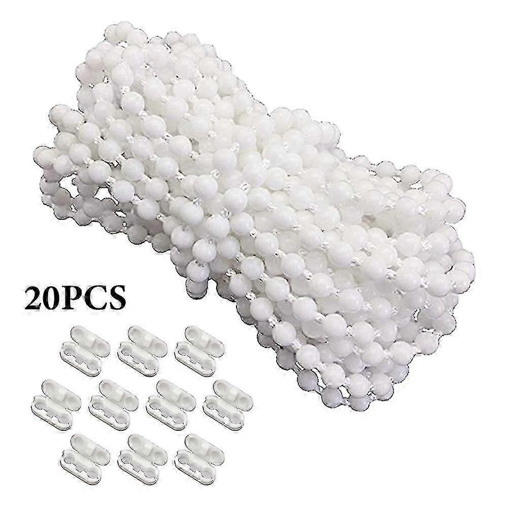 !6 Pom Roller Blind Chain White Replacement Parts Cuttable Durable With Connector