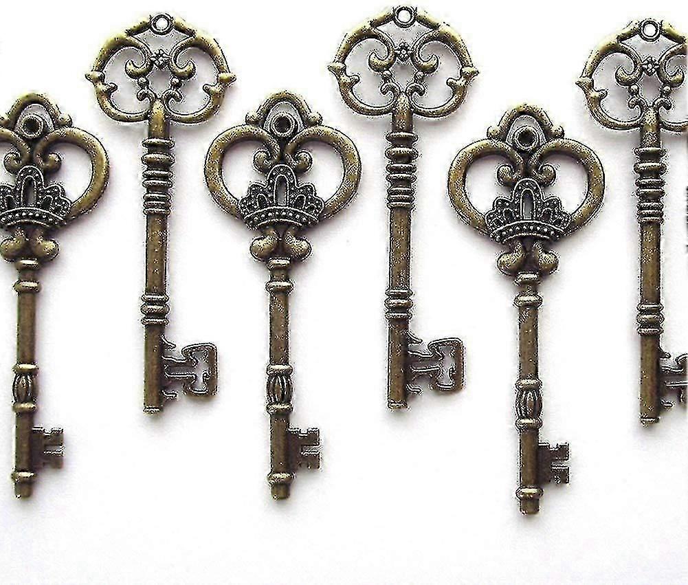 Mixed Set Of 20 Extra Large Skeleton Keys In Antique Bronze - Set Of 20 Keys (2 Styles) - 3 1/4" Keys