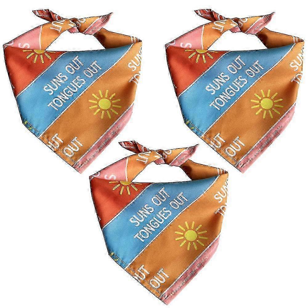 3 pcs Lenços para Cães Estampados Tie-Dye Triângulo Cachecol