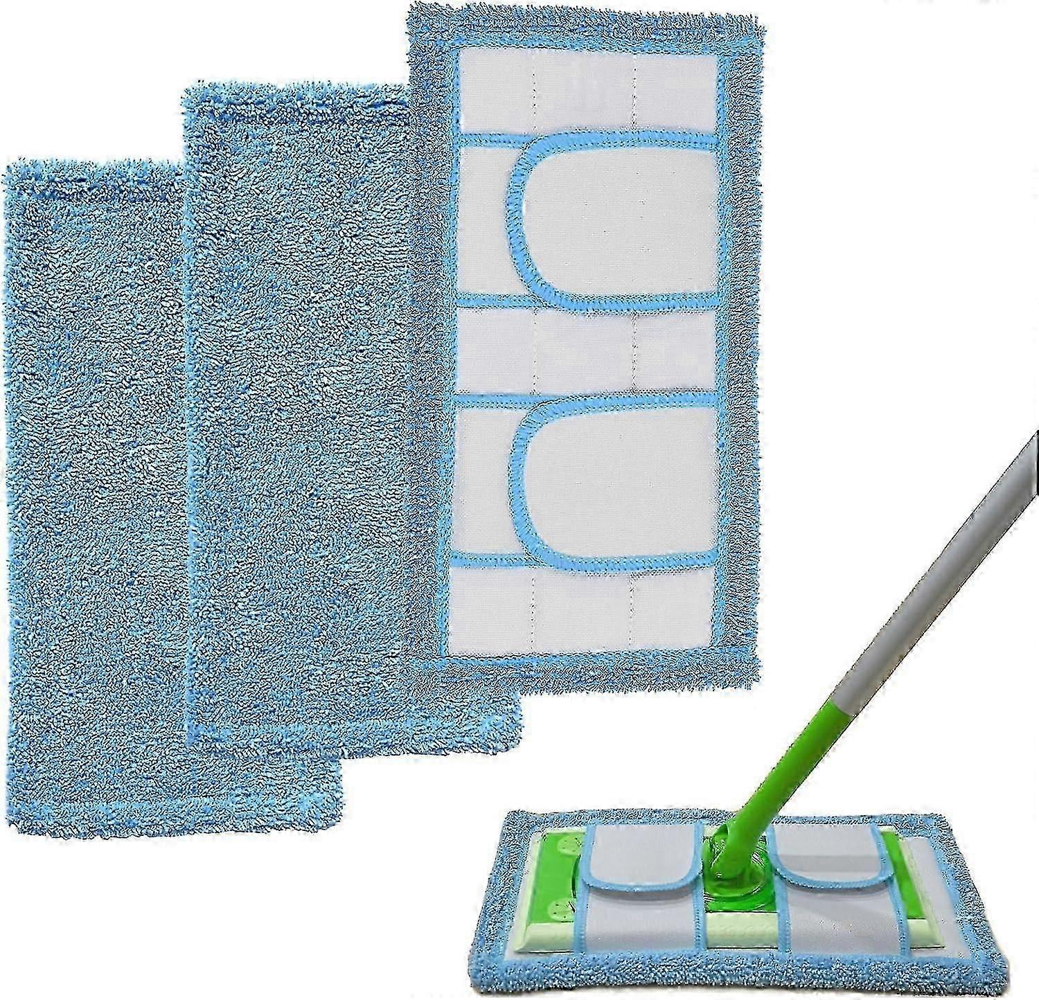 3-Pack, Blue Swiffer Sweeper-Compatible, Reusable replacement vein