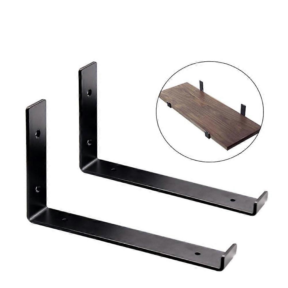 2pcs Shelf Brackets, Industrial Wall Brackets, Heavy Duty L-Shaped Shelf Support Frame Suitable for Wall Shelf Brackets(Black)28